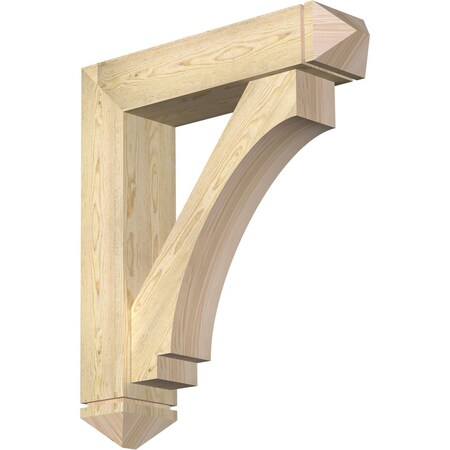 Imperial Arts And Crafts Rough Sawn Bracket W/ Offset Brace, Douglas Fir, 8W X 34D X 40H